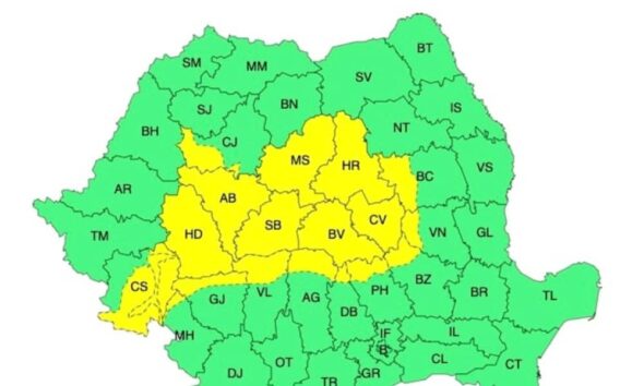 Atenționare meteo pentru Alba și alte județe Cod galben de ploi