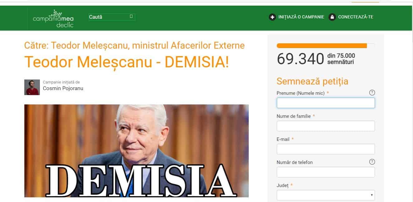 Petiție Online Prin Care Se Cere Demisia Ministrului De Externe