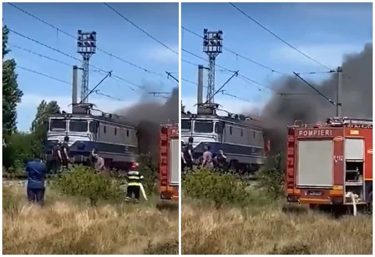un tren de călători a luat foc pe ruta bucurești