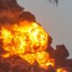 video explozie puternică urmată de incendiu în orașul natal al