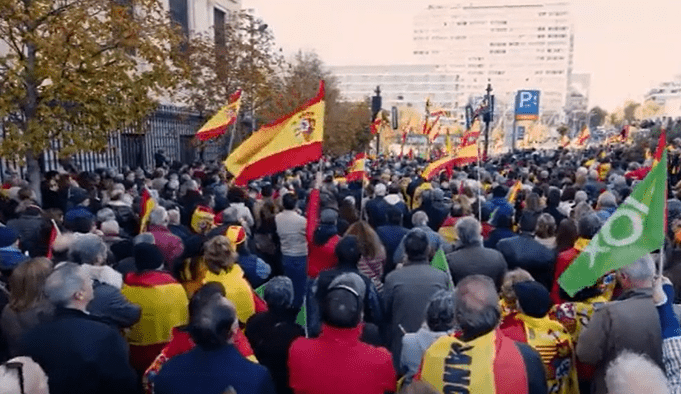 manifestatii spania captura video facebook