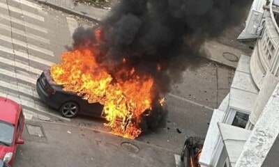 incenddiu masina bucuresti sursa foto info trafic romania