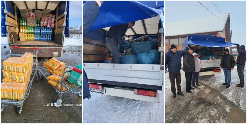 foto: patru tone de alimente, apă şi haine au plecat