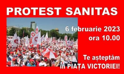 peste 50 de sindicaliști de la sanitas cluj, la protest