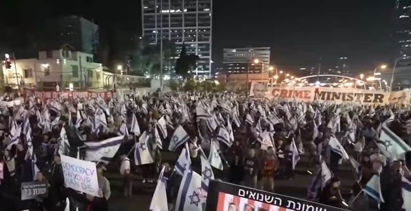 proteste masive în israel, pentru a noua săptămână consecutiv. străzile