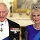 king charles iii and the queen consort during the state banquet held at buckingham palace in london, during the state visit to the uk by president cyril ramaphosa of south africa. picture date: tuesday november 22, 2022.