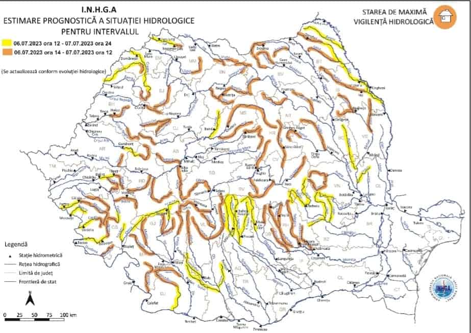 harta inundatii 6 iulie 2023