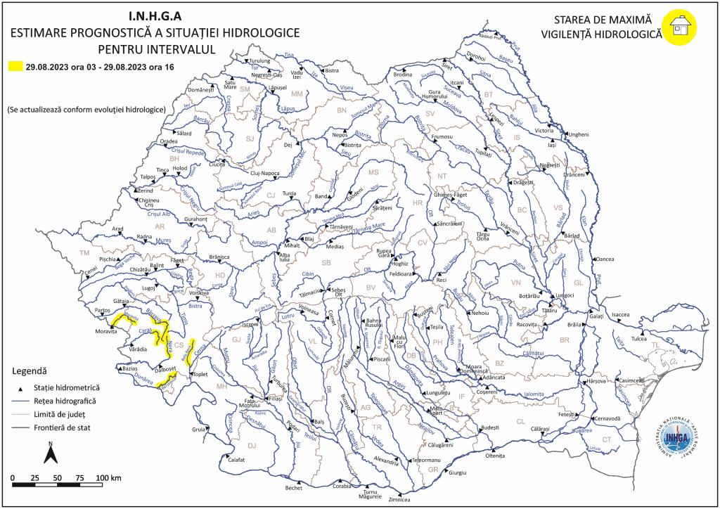 harta atentionare hidrologica nr. 109 din 28.08.2023 1024x724