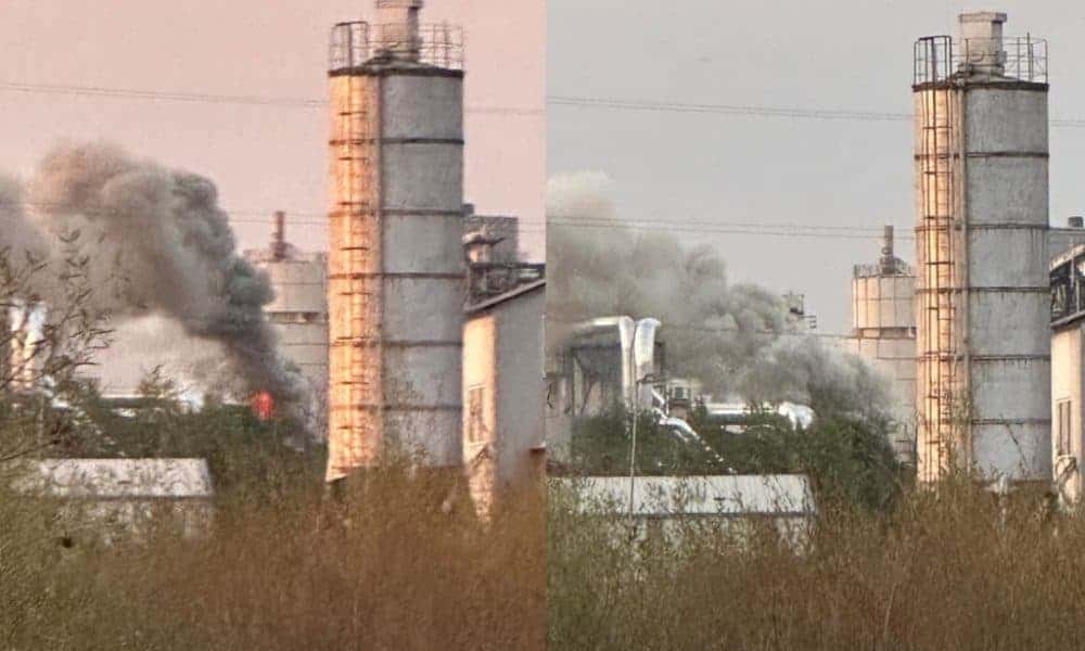 foto video: incendiu la fabrica kronospan sebeș. o bandă din secția