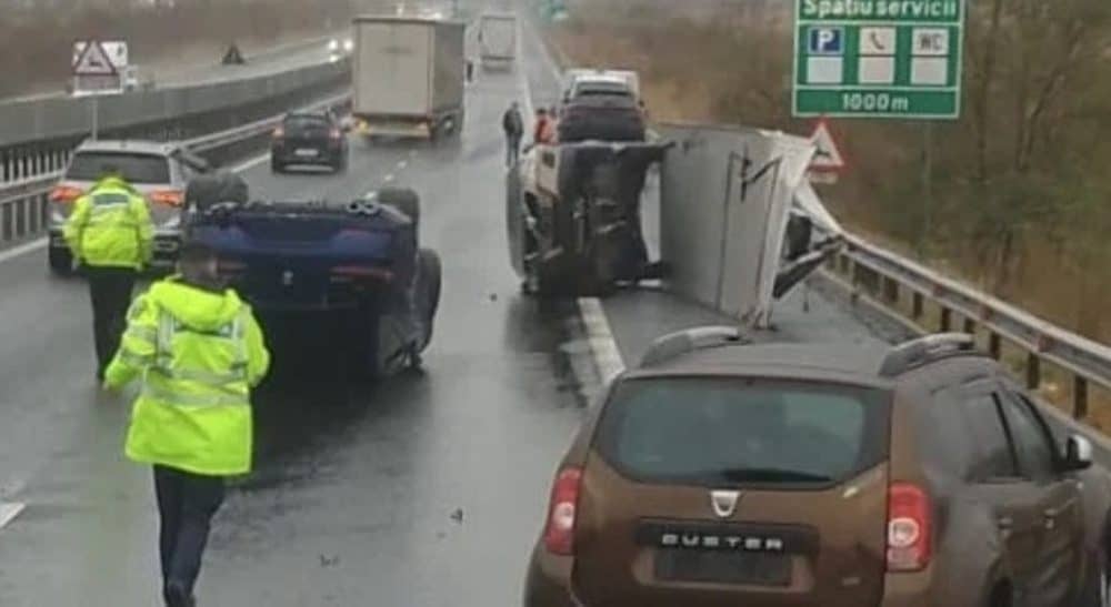 video: accident pe autostrada a1 sebeș sibiu. mașini căzute pe carosabil,