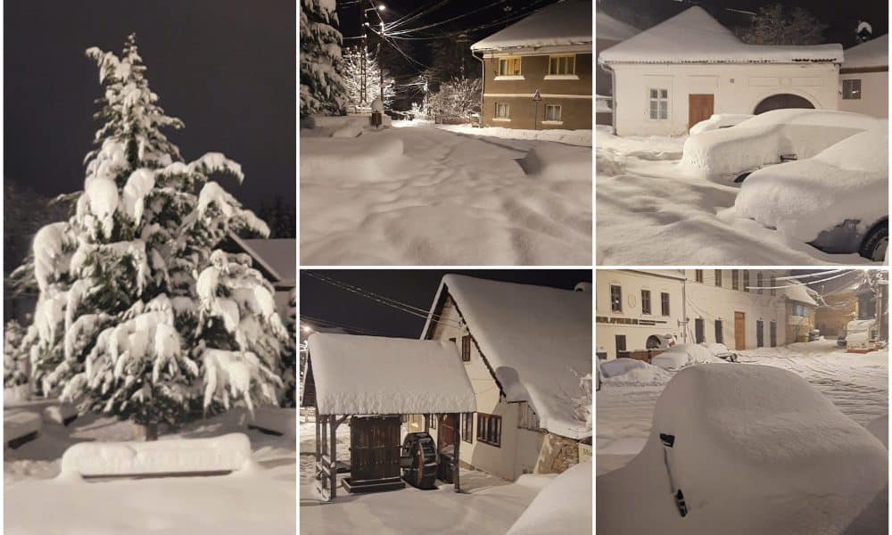 foto video: iarnă ca în povești la roșia montană. localitatea, acoperită