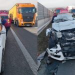 foto: accident pe autostrada a1 sebeș deva ilia. impact între un autoturism