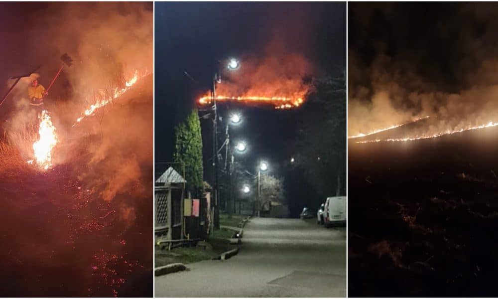 foto: incendiu cu două focare la Șeușa, comuna ciugud. arde