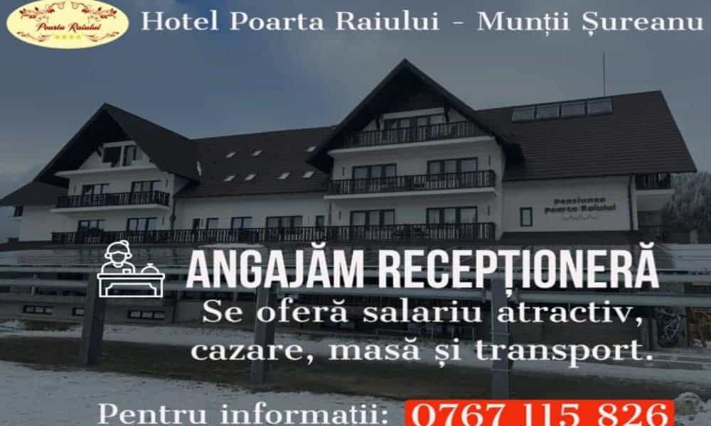 hotelul poarta raiului – munții Șureanu angajează recepționeră. se oferă salariu