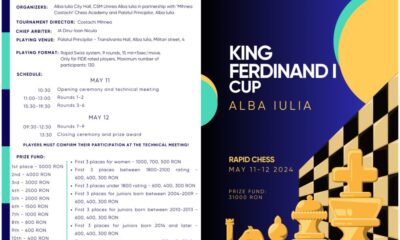 11 12 mai: cupa „regele ferdinand i” la șah rapid, la