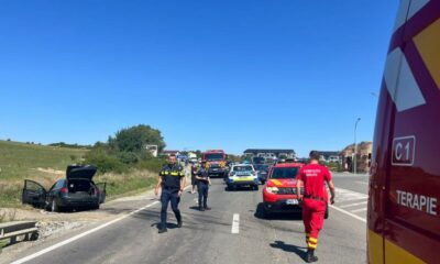 accident pe dn 1 la Șelimbăr, sibiu. două mașini lovite,