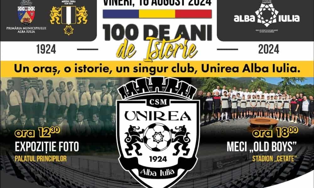 clubul de fotbal unirea alba iulia împlinește 100 de ani