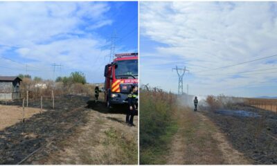 foto: incendiu de vegetație, în zona șoselei de centură din