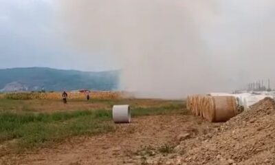 incendiu de vegetație uscată la cergău. acționează pompierii din blaj