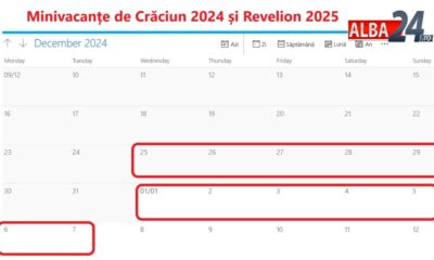 zile libere de crăciun 2024 și revelion 2025. cele două