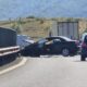 foto: accident pe autostrada sebeș – sibiu. autoturism agățat de