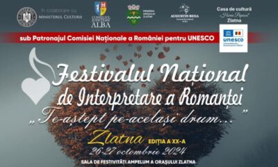 26 27 octombrie: festivalul național de interpretare al romanței la zlatna.