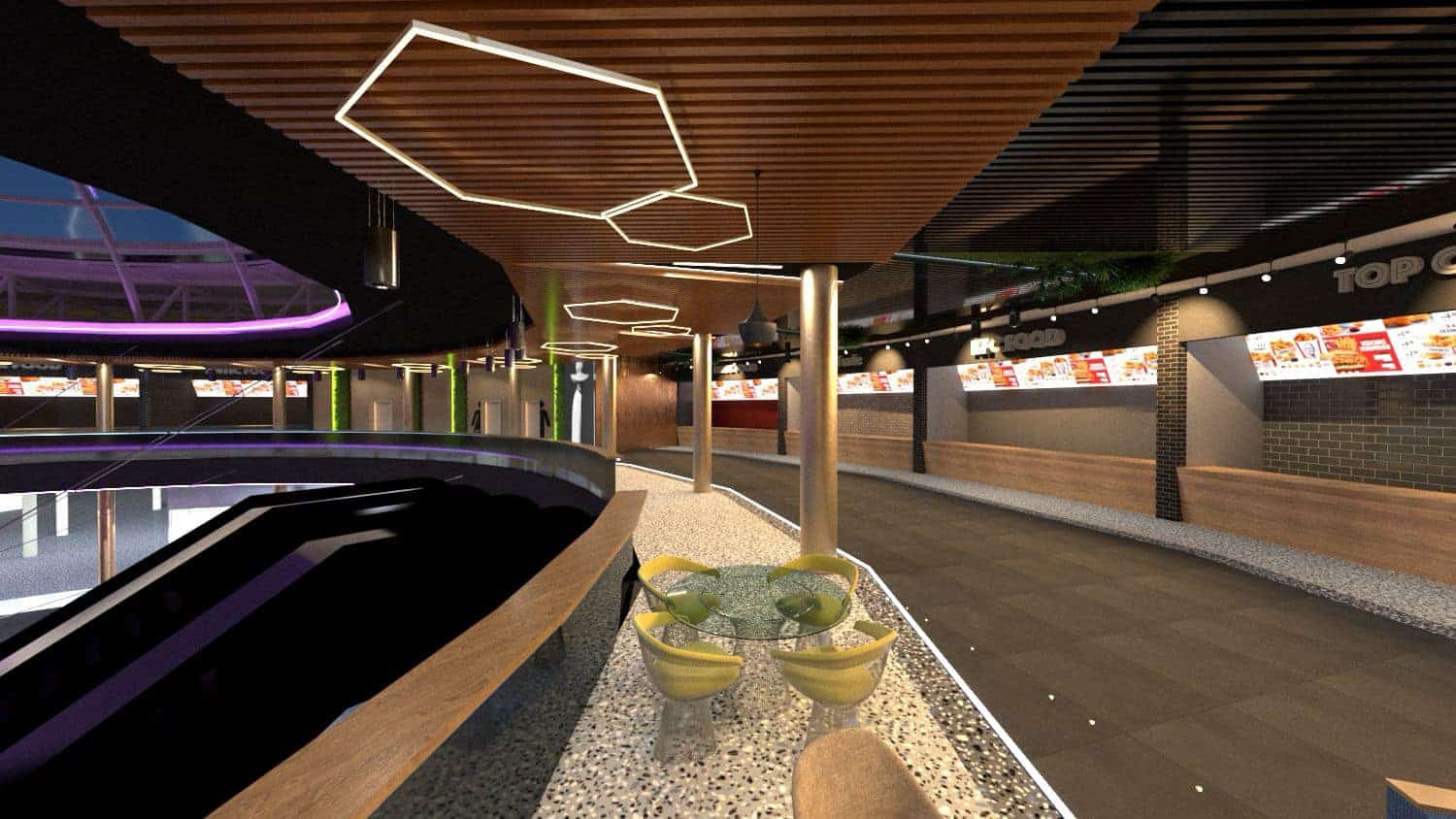 alba mall renovează zona de food court. activitatea din zona