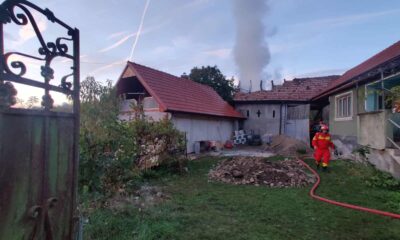 foto: incendiu în satul ighiel din comuna ighiu. focul a