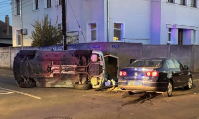 foto: mașină înmatriculată în alba, implicată într un accident la sibiu.