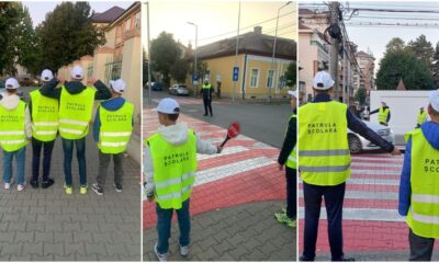 foto: patrulă școlară de circulație, la Școala gimnazială „vasile goldiș”