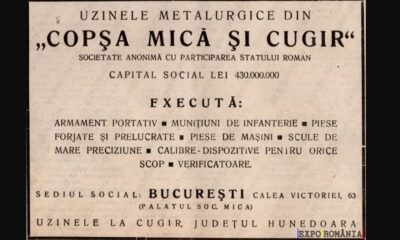 reclamă din anii 1930, la uzina metalurgică din cugir: „societate