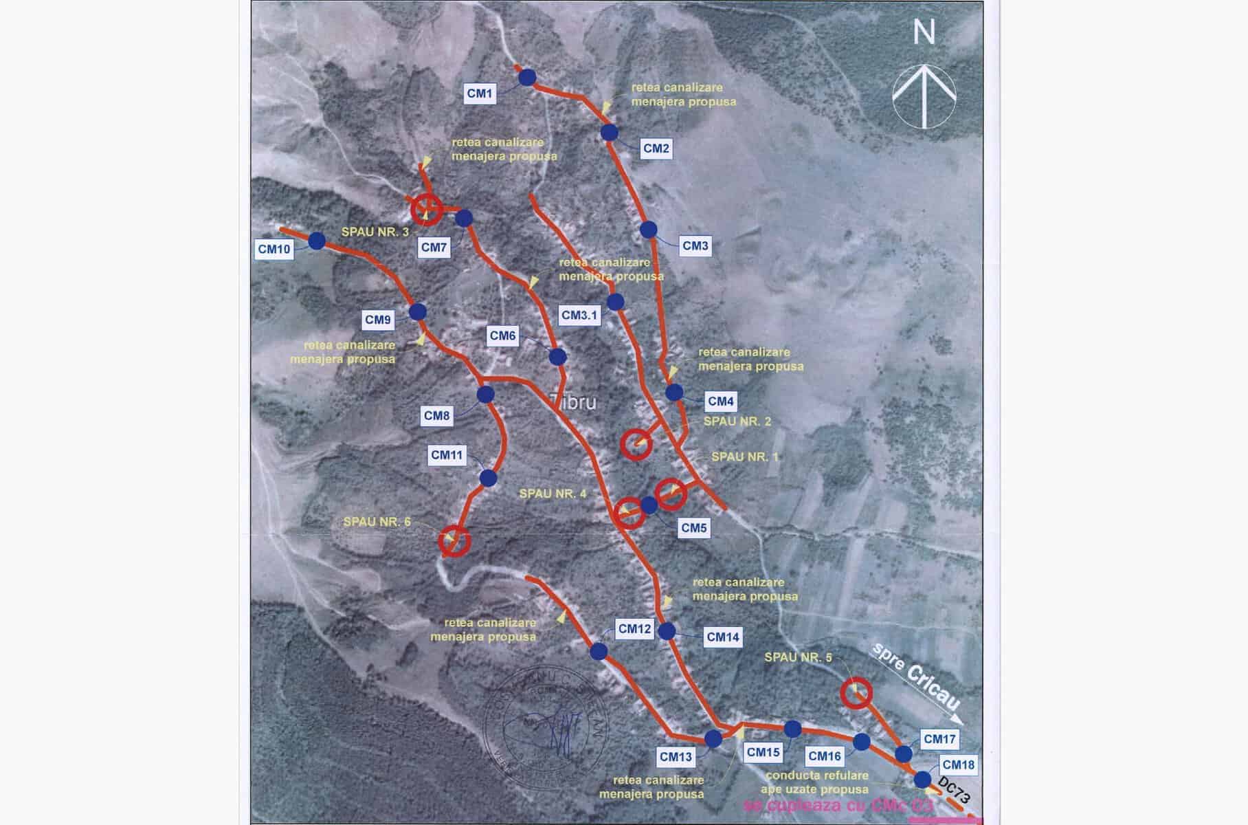 rețea de canalizare menajeră în satul tibru din comuna cricău.