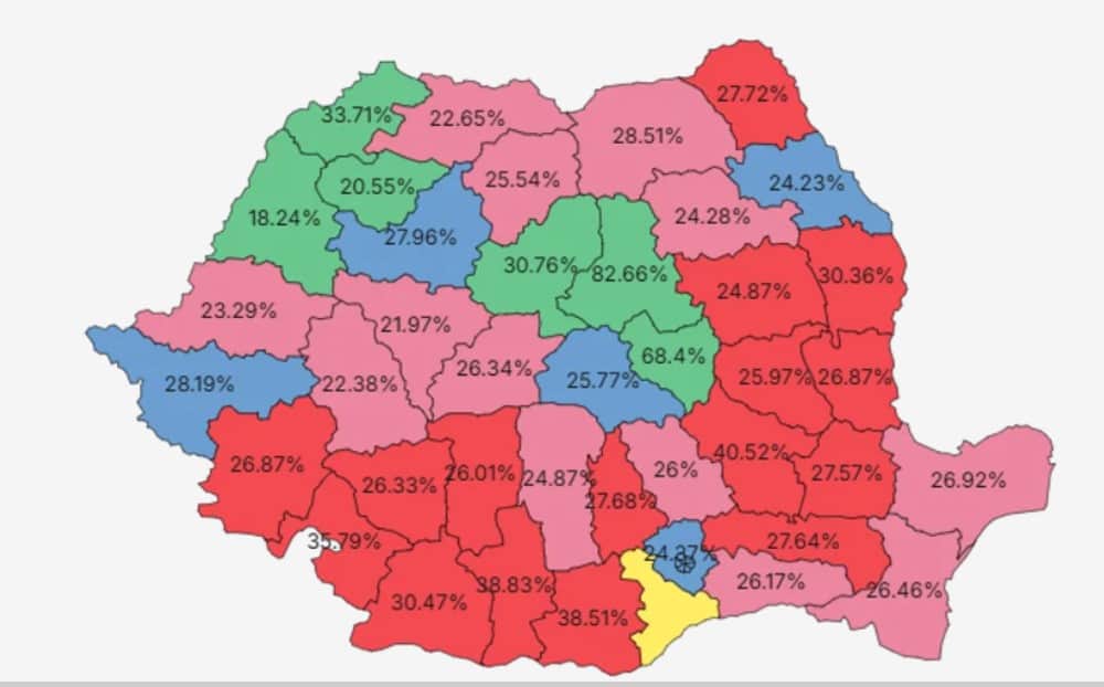 județele câștigate de fiecare candidat la prezidențiale. unde s au clasat