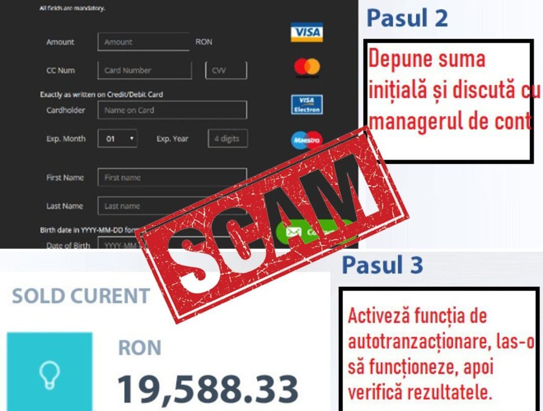 mii de înșelăciuni prin metoda ”investiții în acțiuni”, de la