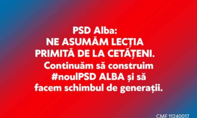 psd alba: ne asumăm lecția primită de la cetățeni. continuăm