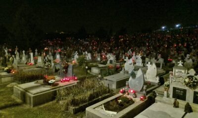 video ziua morților, luminația: candele aprinse în cimitirul din alba