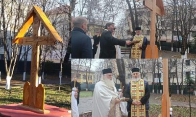 foto: troița din curtea secției de psihiatrie, situată în parcul