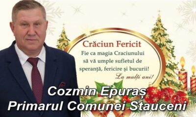 cozmin epuraș, primarul comunei stăuceni: cele mai calde urări de