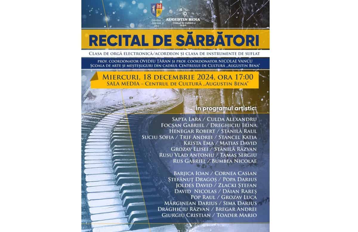 miercuri: cursanți ai Școlii de arte și meșteșuguri, recital de