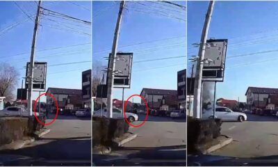 video: accident în aiud. momentul în care un bărbat este