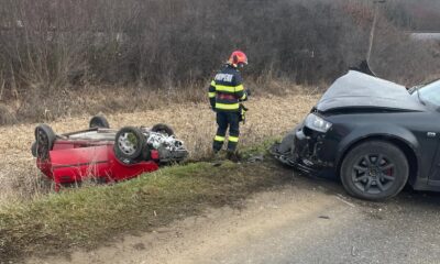 foto accident rutier în lunca târnavei: două mașini s au ciocnit