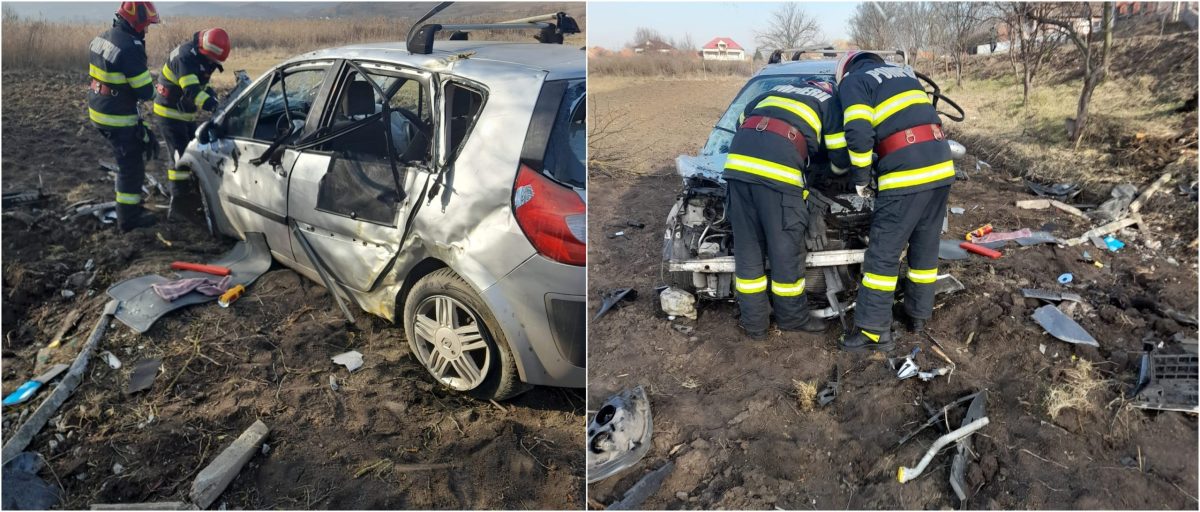 foto accident rutier la sâncel: o persoană rănită, după ce