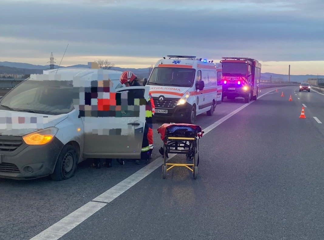 foto: accident rutier pe autostrada a10, în zona ciumbrud: o