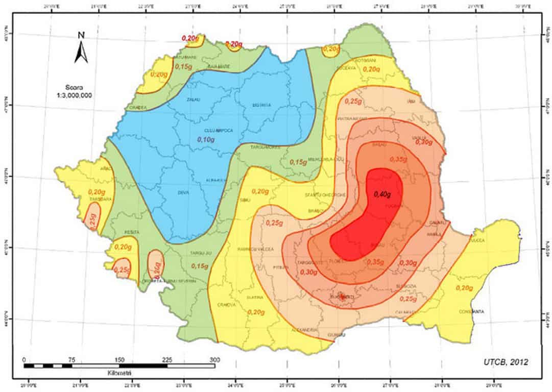 hartă cu riscul seismic pe localități, pregătită de guvern. primăriile