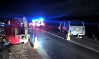 update foto: două accidente pe autostrada a1 sebeș sibiu. microbuz răsturnat