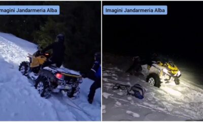 video: turist blocat cu atv ul la Șureanu, recuperat de jandarmii