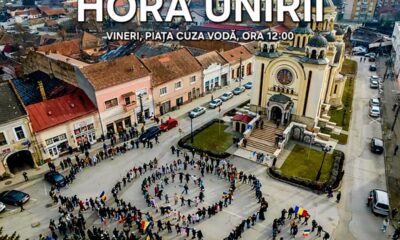 vineri: hora unirii în centrul municipiului aiud, de mica unire