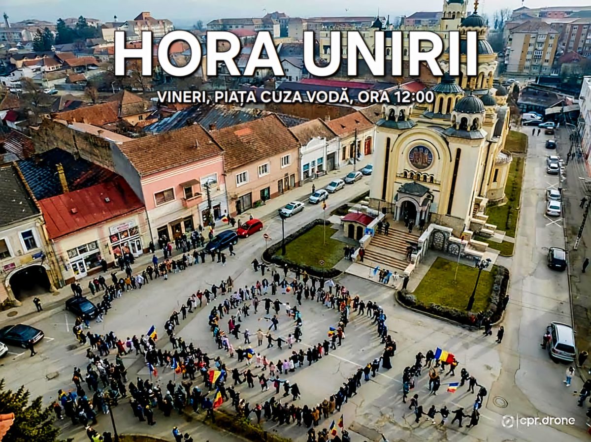 vineri: hora unirii în centrul municipiului aiud, de mica unire