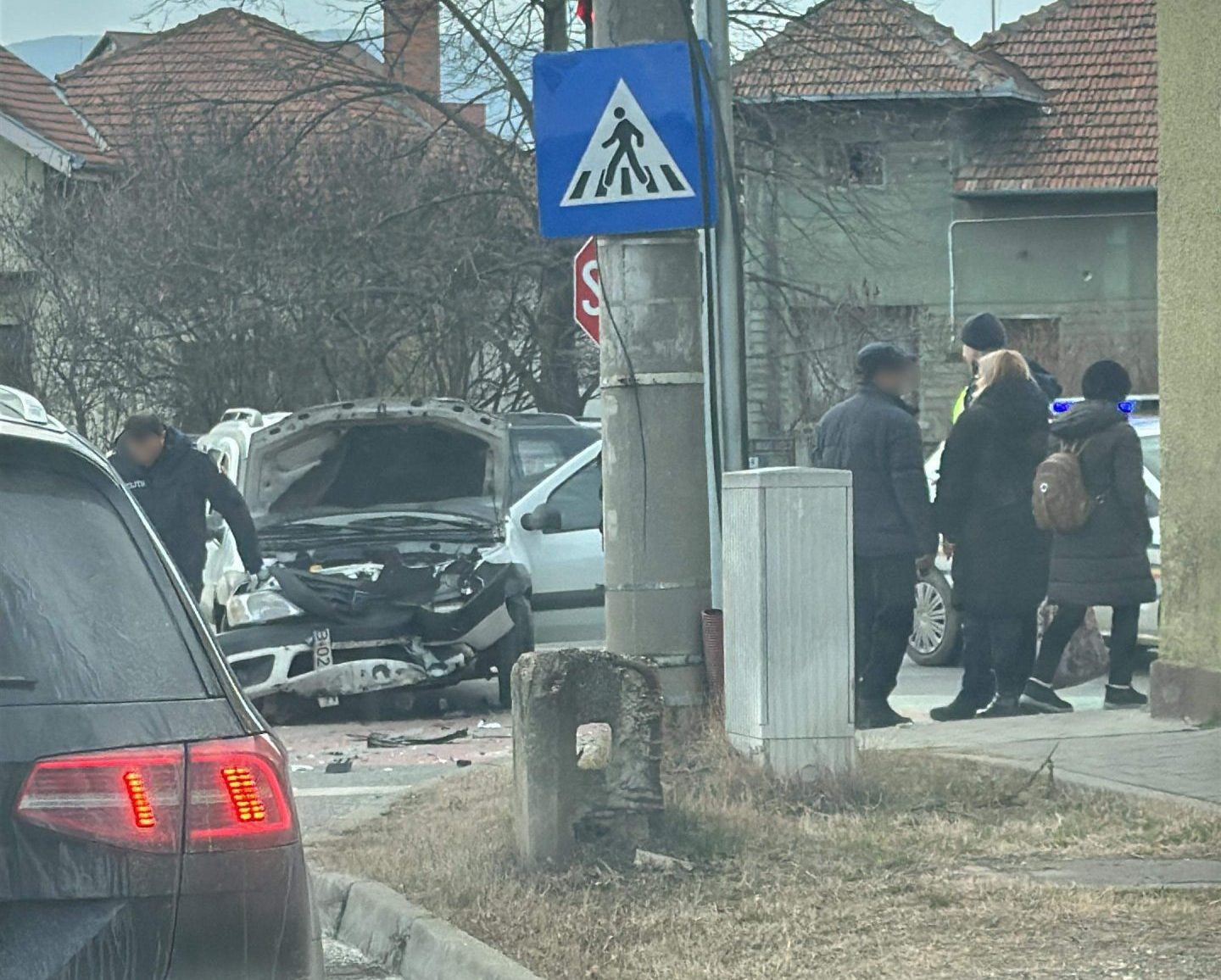 foto: accident de circulație în centrul municipiului alba iulia. polițiștii,