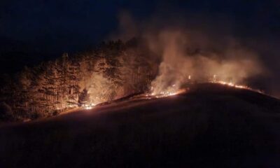 incendiu de vegetație uscată în comuna sălciua. intervin pompierii din